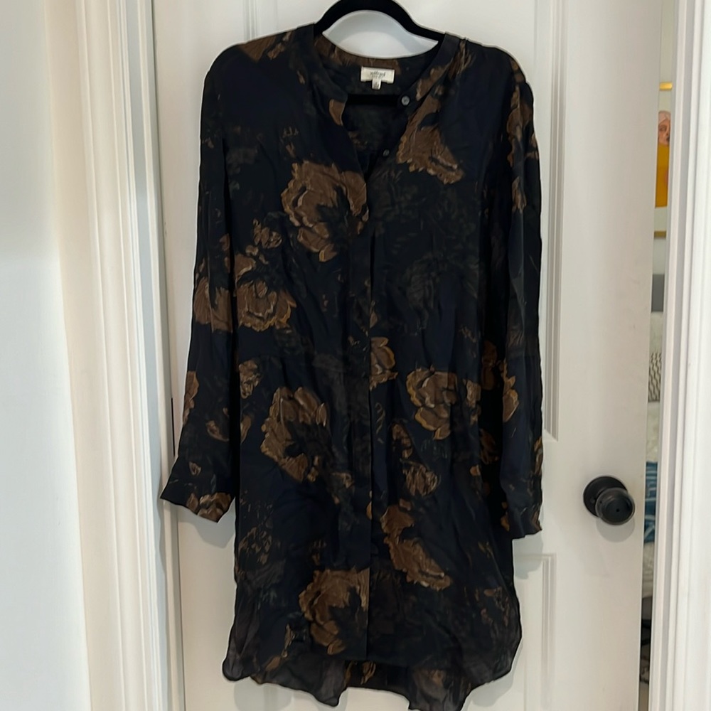 Aritzia 100% silk shirt dress